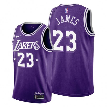 Maillot Basket Los Angeles Lakers LeBron James 23 Nike 2021-22 City Edition Throwback 60s Swingman - Homme